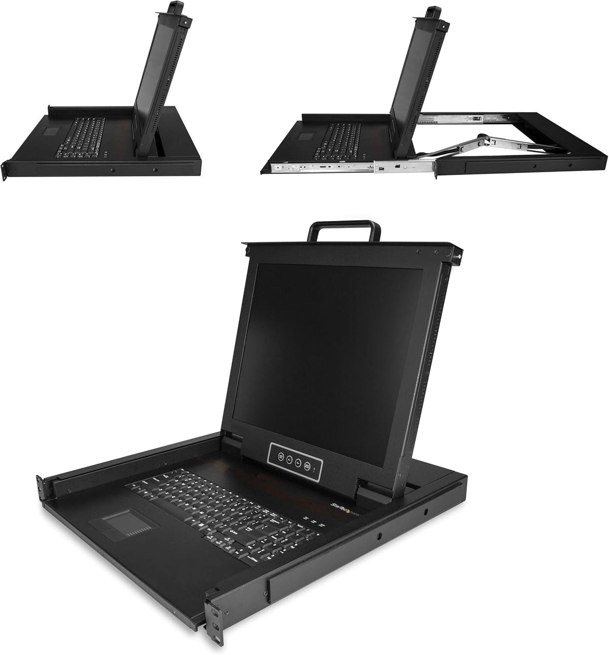 StarTech.com Rekbeugel KVM-console - Single Port VGA KVM met 17" LCD-monitor voor serverrek - volledig uitgeruste universele 1U LCD KVM-lade met kabels en hardware - USB-ondersteuning - 50.000 MTBF (RKCONS1701)