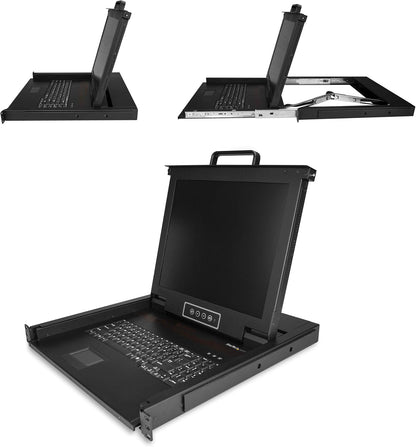 StarTech.com Rekbeugel KVM-console - Single Port VGA KVM met 17" LCD-monitor voor serverrek - volledig uitgeruste universele 1U LCD KVM-lade met kabels en hardware - USB-ondersteuning - 50.000 MTBF (RKCONS1701)