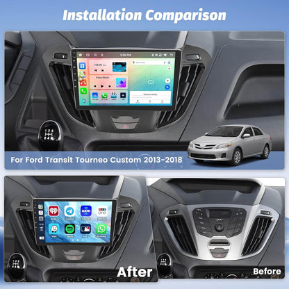 【8Core 4G+64G】 Hikity Autoradio Android13 voor Ford Transit Tourneo Custom 2013-2019 Carplay Draadloze Android Auto 9'' Radio met SWC GPS Bluetooth WiFi RDS DSP 3 scherm Gedeelde Achteruitrijcamera