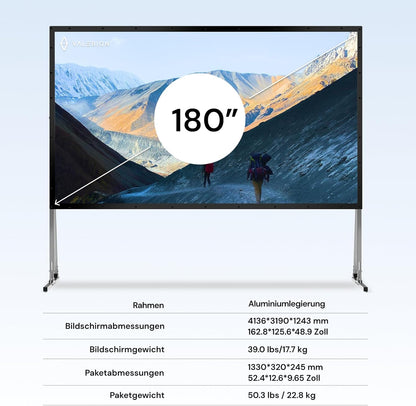 180" Outdoor Camping Draagbare Vouwende Matte White Screen