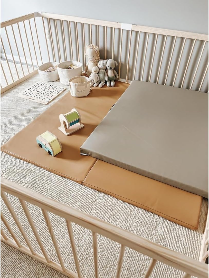 Kaëru Wooden Playpen for Babies – Baby Park – Crawling Box – Safe and spacious play area – 180x180x61cm – With white connectors – Perfect for crawling and playing - QUORE