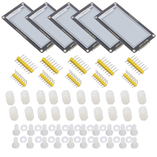 AZDelivery 5 x "2,9 inch ePaper Display Module, 296x128 e-Ink Display Module, low power consumption, SPI support, compatible with control boards and 3.3V/5V MCU interface