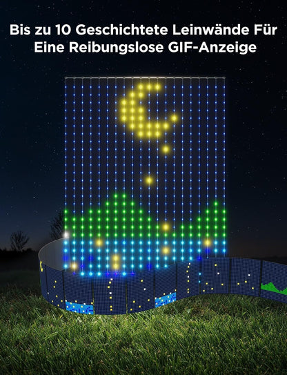Govee Curtain Lights 2.0, DIY Smart LED-gordijn met GIF, 520 RGBIC-kleurveranderende LED-verlichting, max. IP65 waterdicht, Alexa-compatibel, feestdecoratie (1,5 × 2 m)
