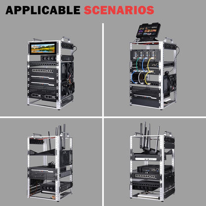 10U Open Frame Netwerkrack – Serverrack – Netwerkkast – Patchkast – AV-Rack – 10 Inch Formaat – Aluminiumlegering