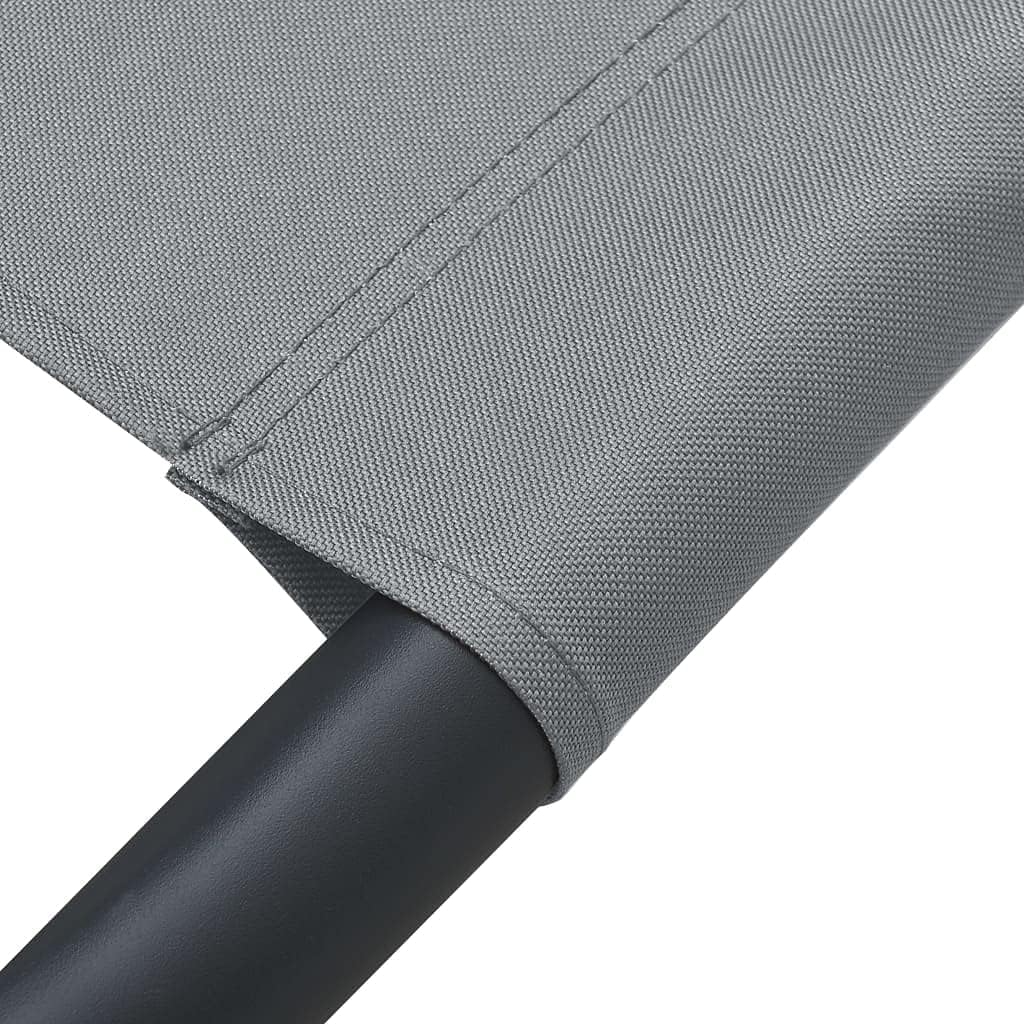 Sunbath, Outdoor Lounger with Awning and Cushion, Grey, Recliner Chair, Beach Lounger, Relax Chair for Garden, Patio, Balcony, Camping - QUORE