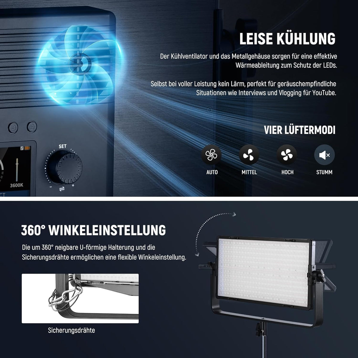 NEEWER AP100B AP100B LED-videolamp, tweekleurig, 100 W, 960 LEDs 38600Lux@0,5 m, 2500 K-8500 K, CRI96+/TLCI97+, dimbaar, 0-100% besturing app/2,4 G/paneel/DMX voor fotografie, studio, podiumopname