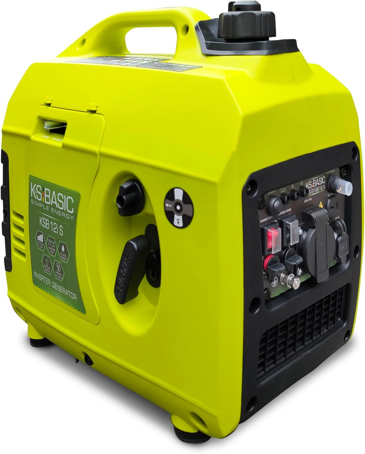 K&S Basic KSB 12i S Inverter-generator, kW 1.2, inverter-generator voor vissen, kamperen, USB-uitgang, benzinegenerator