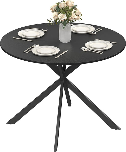 Eettafel – Keukentafel – Ronde Tafel – Eetkamertafel – Tafel – Industrieel Design – Ø100 cm – Stalen X-Poten