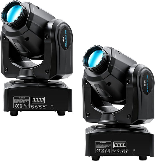 BETOPPER Moving Head Led Party Light 35W Stage Light with 7 Gobos and 7 Colors Disco Light Beam DMX 9/11Ch for DJ Bar Club Stage Halloween Christmas Party (2PCS)