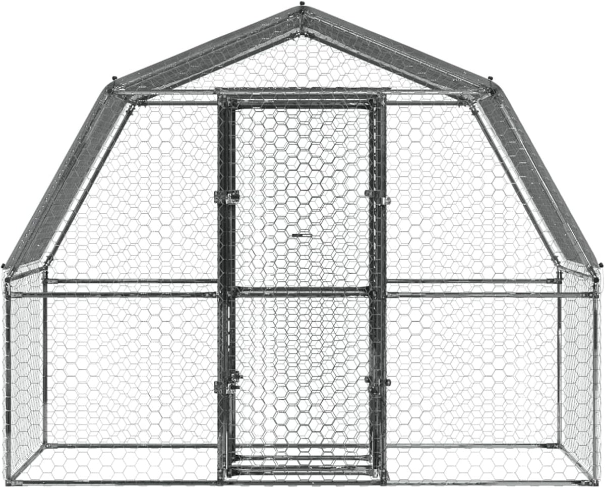 Gecheer Chicken Coop with Roof and Door, Galvanized Steel, Chicken Coop for Chicken House, Small Animals, Poultry Cage, Animal Transport Box