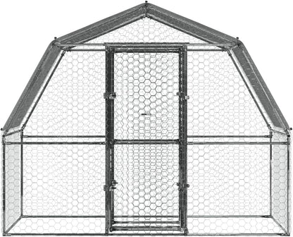 Gecheer Chicken Coop with Roof and Door, Galvanized Steel, Chicken Coop for Chicken House, Small Animals, Poultry Cage, Animal Transport Box