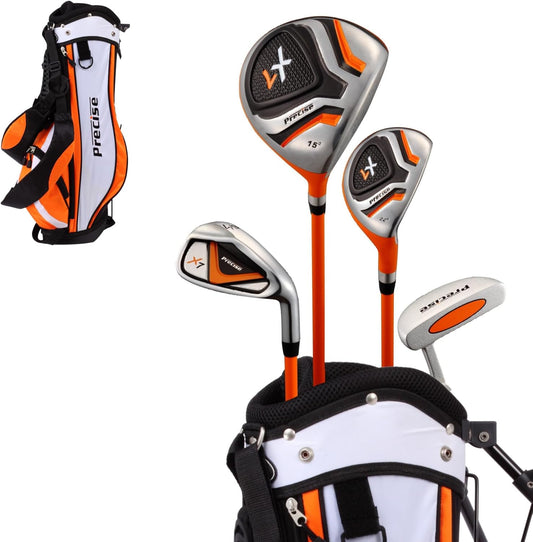 Onderscheidende linkshandige junior golfclubset voor kinderen van 3 tot 5 jaar (hoogte 3' tot 3'8"), alleen linkshandig, set bevat: bestuurder (15 inch), hybride hout (22*), #7 ijzer, putter, bonus