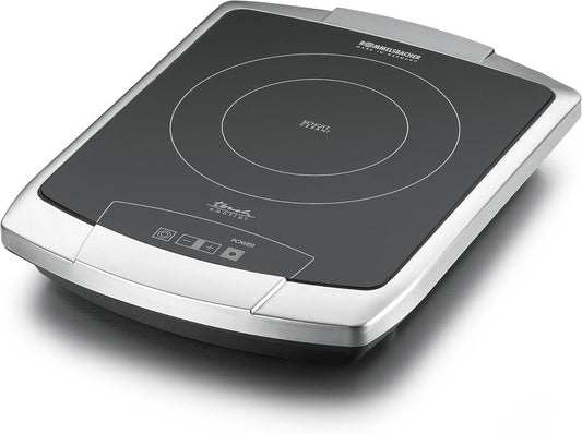 Enkele Kookplaat – Elektrische Kookplaat – Kookplaat Glaskeramisch – Kookplaat HiLight – Koken – Geborsteld RVS – Twee Cirkel Verwarming – 2200 Watt – Touch Bediening