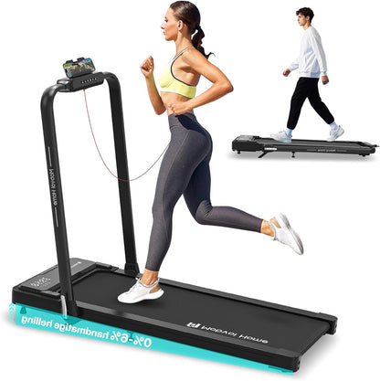 Mobvoi Home 3 in 1 Foldable Treadmill with 6% Incline Treadmat 2.5HP Compact Portable Treadmill Under Desk with Remote Control LED Display for Home Office 120kg 12km/h - QUORE