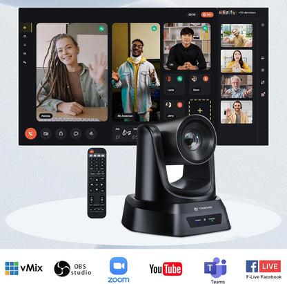 TONGVEO 5,8 GHz draadloze conferentieruimte webcam, kerk live streaming 3X USB 1080P 60fps PTZ-camera voor diensten online conferentie, werkt met zoom, Skype OBS eenvoudig te installeren