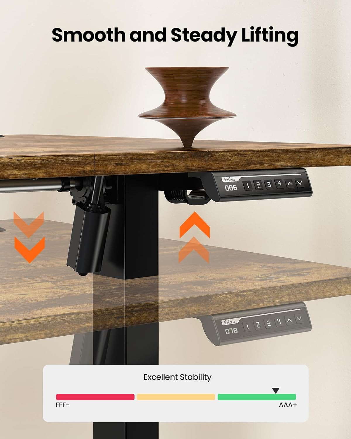 ErGear Elektrisch Zit-Sta Bureau Hoogte Verstelbaar 160 x 80 cm, Zit-Sta Bureau met 4 Geheugen Smart Paneel, Kantoor Bureau thuis met Verdeelplaat