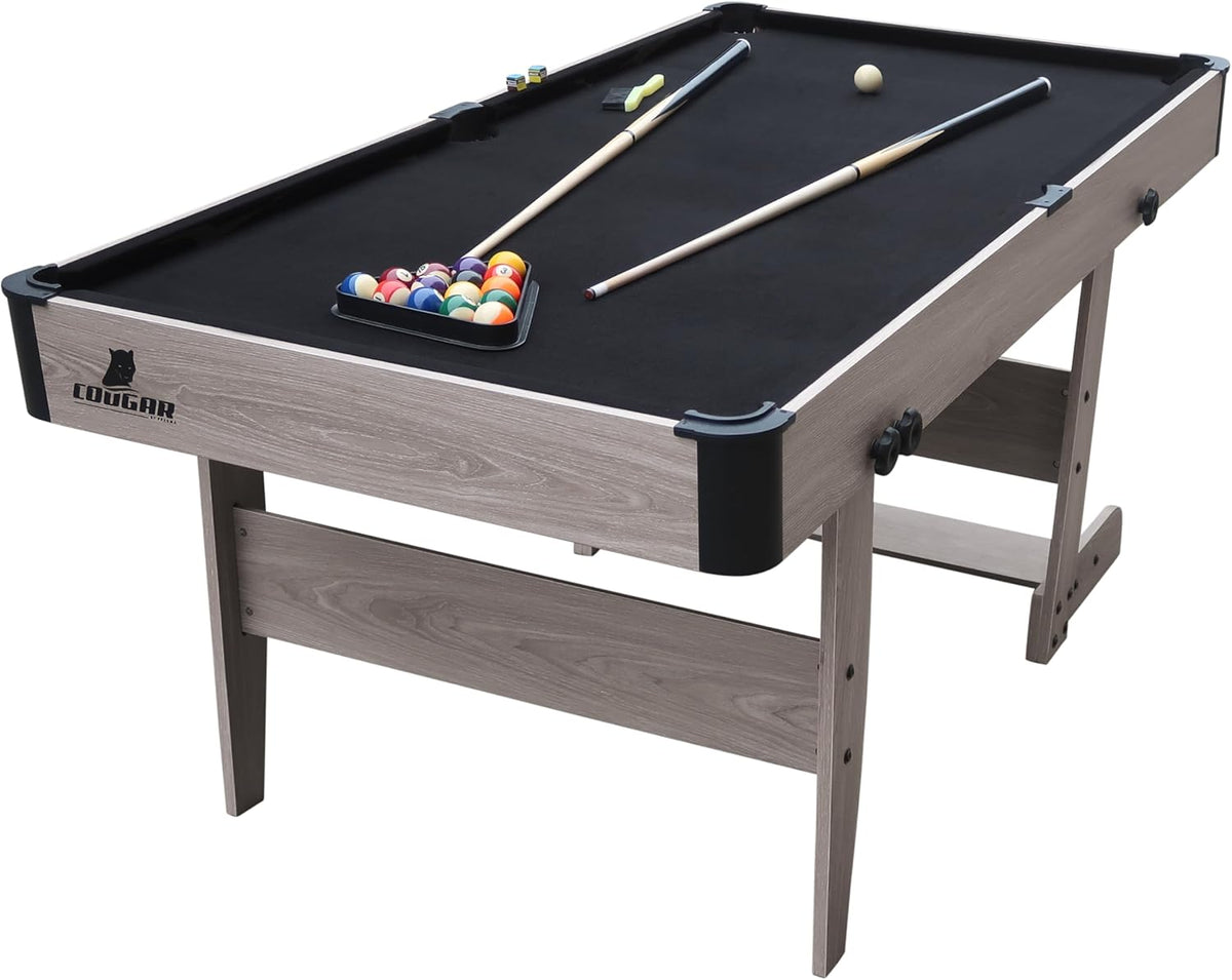 Cougar Hustle XL Pool Table 6ft Collapsible in Various Colours | Folding Billiard Table incl. Accessories | Dimensions: 183x91.5x78.8 cm - QUORE