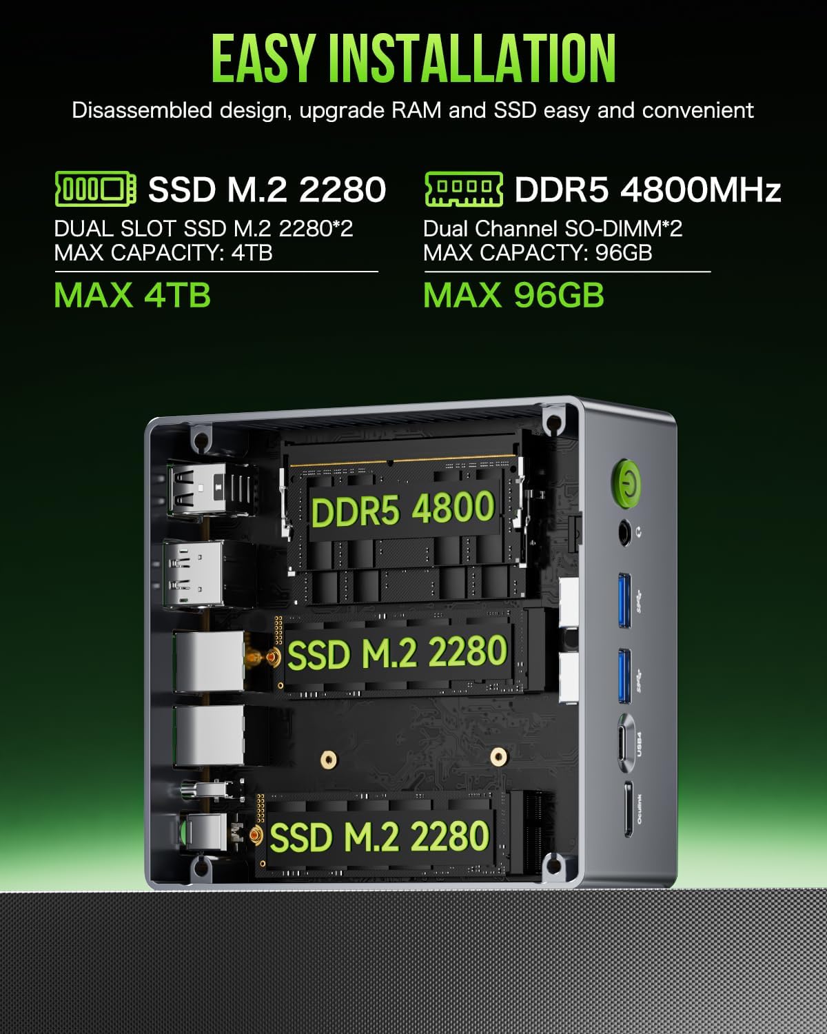 GMKtec Mini PC Gaming, M7 AMD Ryzen 7 PRO 6850H (8C/16T 4.70Ghz) Dual NIC LAN 2.5G Desktop Computer, 16 DDR5 RAM + 512GB Hard Drive PCle SSD, Dual USB4, HDMI 2.1, USB-C, Micro Computer