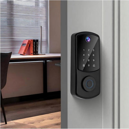 Smart Vingerafdruk WiFi Deurslot met Camera Capture en Unlock, Keyless Entry Deurslot met Deurbel Functie