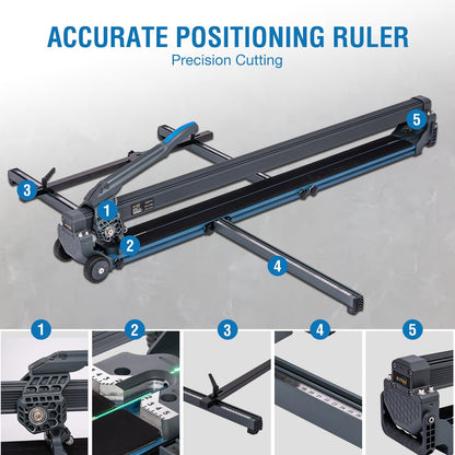 KATSU Tools Professionele handmatige tegelsnijder 48 inch 1200 mm - aluminiumlegering -lasergids - rubberen wielen - gemakkelijk verplaatsen - precisie snijden grote muur vloer porseleinen tegel