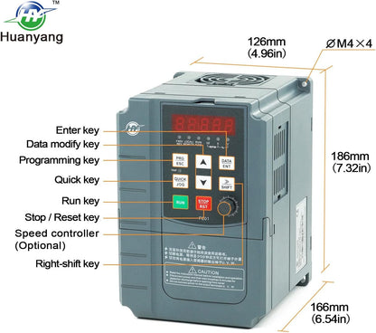 Huanyang VFD 400 V 4,0 KW 5,4 PS frequentieomvormer, gecomputeriseerde numerieke controle, CNC van de motor, inverter-converter voor spindelmotor, controle van de snelheid, FC01-serie