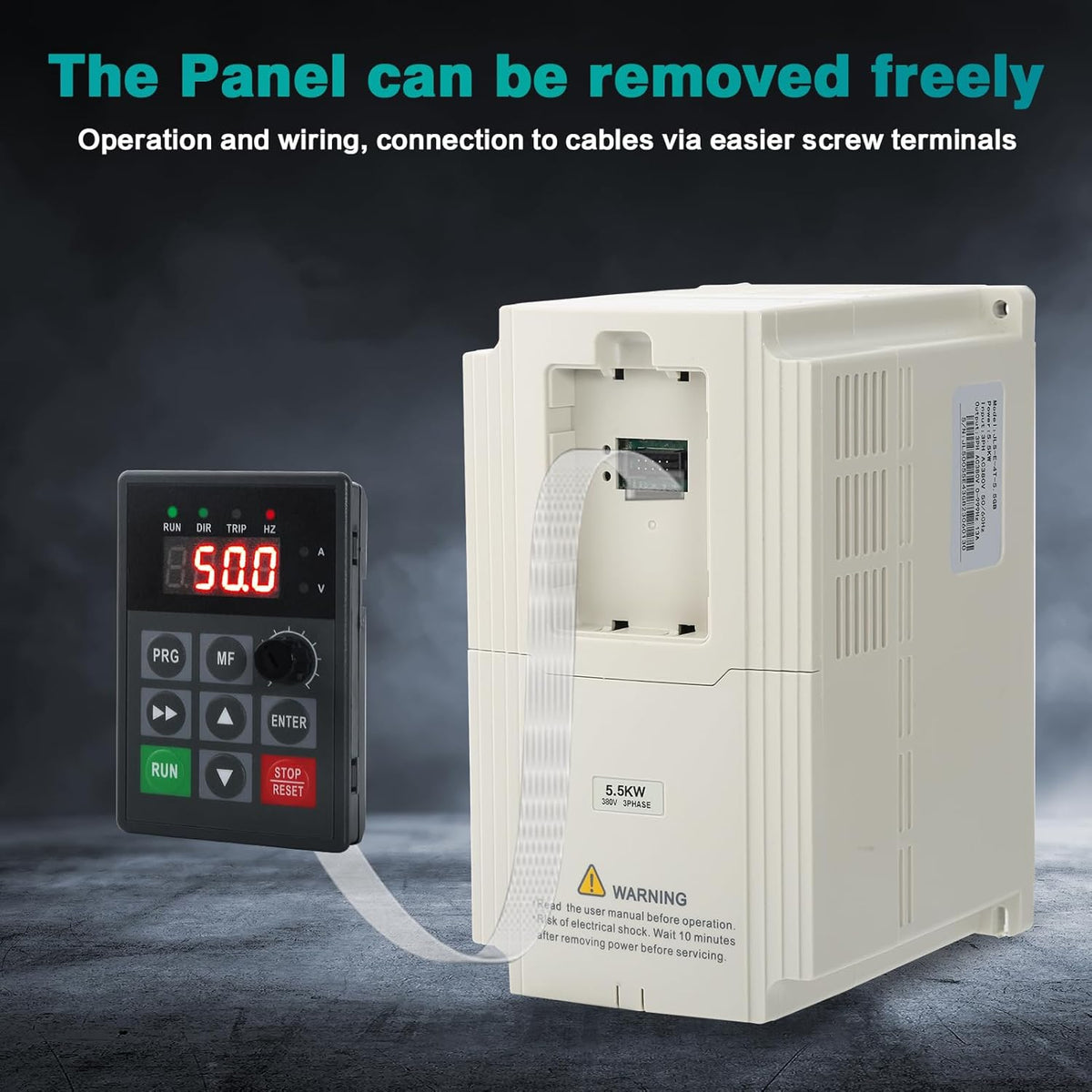 Frequentieomvormer, 380 V, 3 fasen, VFD, 5,5 kW, variabele driefasige motortoerentalregelaar, 3-fasen-ingang, 3-fasen-uitgang, CNC-frequentieomvormer voor waterpomp, ventilator