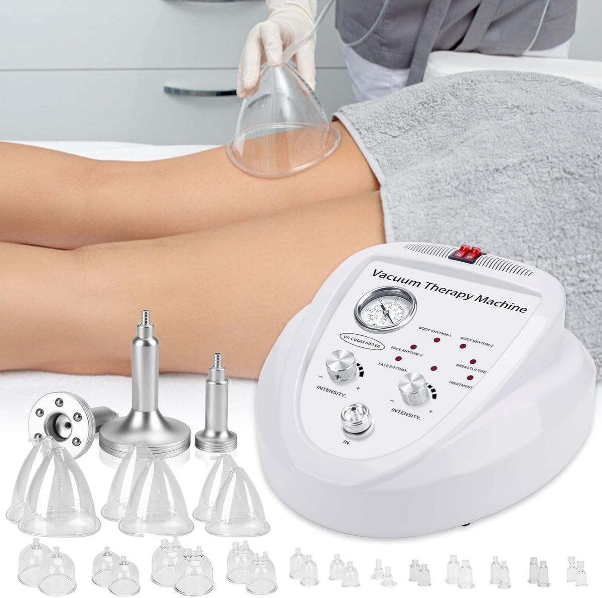 Meifuly Vacuüm cupping therapiesets met 30 kopjes en 3 pompen, verstelbare zuig- en 6 modi vacuümtherapiemachines