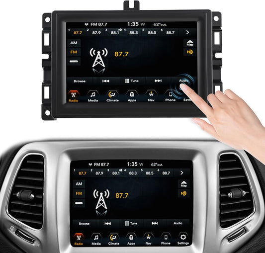 7 "Uconnect LCD Touchscreen Display met Beugel voor 2017-2020 Jeep Kompas Radio Navigatie Touchscreen Monitor Digitizer Vervang TDO-WXGA0700K00033-V2 TDO-WXGA0700K00057-V1 LMB-K00057BL-A