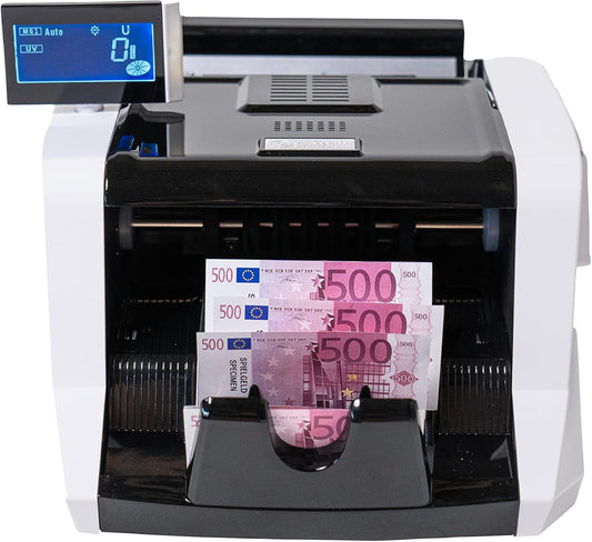 Geldtelmachine – Biljettelmachine – Biljettenteller – Geldteller – Bankbiljettenteller – 4-Voudige Valsgelddetectie – Tot 1000 Biljetten Per Minuut