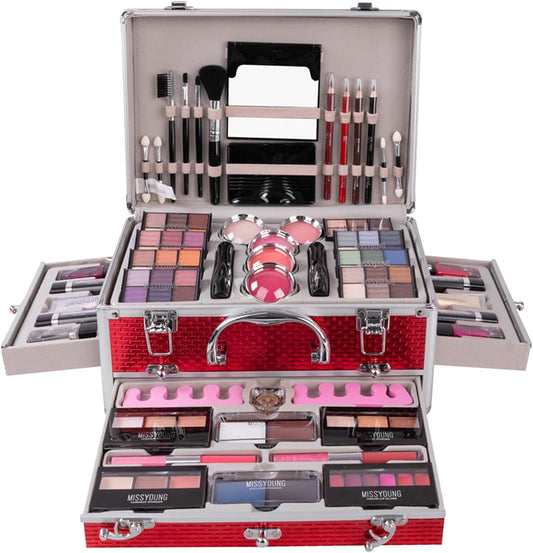 All-in-One Make-up Box Set Multifunctionele Cosmetica Opbergdoos Beauty Case Professionele Inhoud Oogschaduw Concealer Lipgloss Blusher Compact Poeder Wenkbrauw en Make-up Potlood Kwast #3
