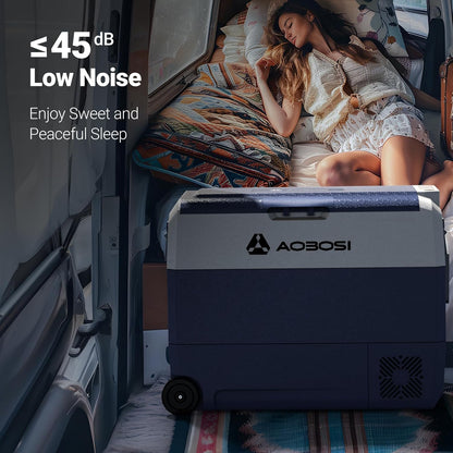 AAOBOSI Extra grote koelkast van 65 inch: twee temperatuurzones, led-binnenverlichting, koelkast met grote capaciteit tot -20 °C