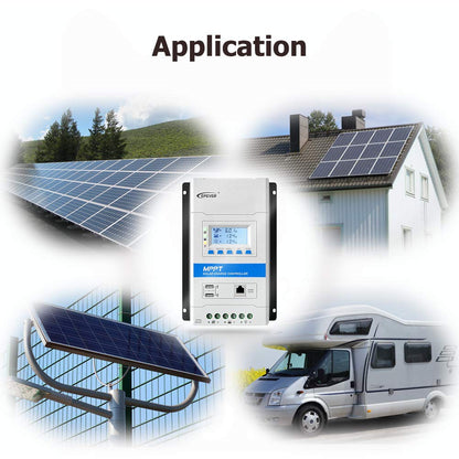 EPEVER® 20A MPPT Solar Charge Controller 12V/24V Automatisch Identificatiesysteem Voltage met LCD Display en Dubbele USB-poort voor Solar Home System met TRIRON 2210N
