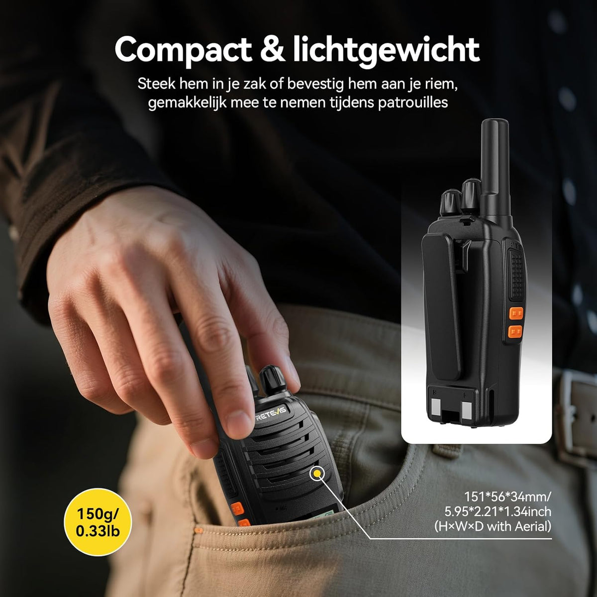 Retevis H777D Portofoons met 10-Voudige Oplader, LCD-Scherm, 1200 mAh-Batterij, Type C-Oplader, Eenvoudig te Koppelen, Langeafstandsradio voor Beveiliging, Hotel (10 Stuks)