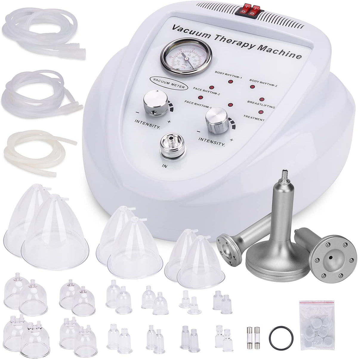 Meifuly Vacuüm cupping therapiesets met 30 kopjes en 3 pompen, verstelbare zuig- en 6 modi vacuümtherapiemachines