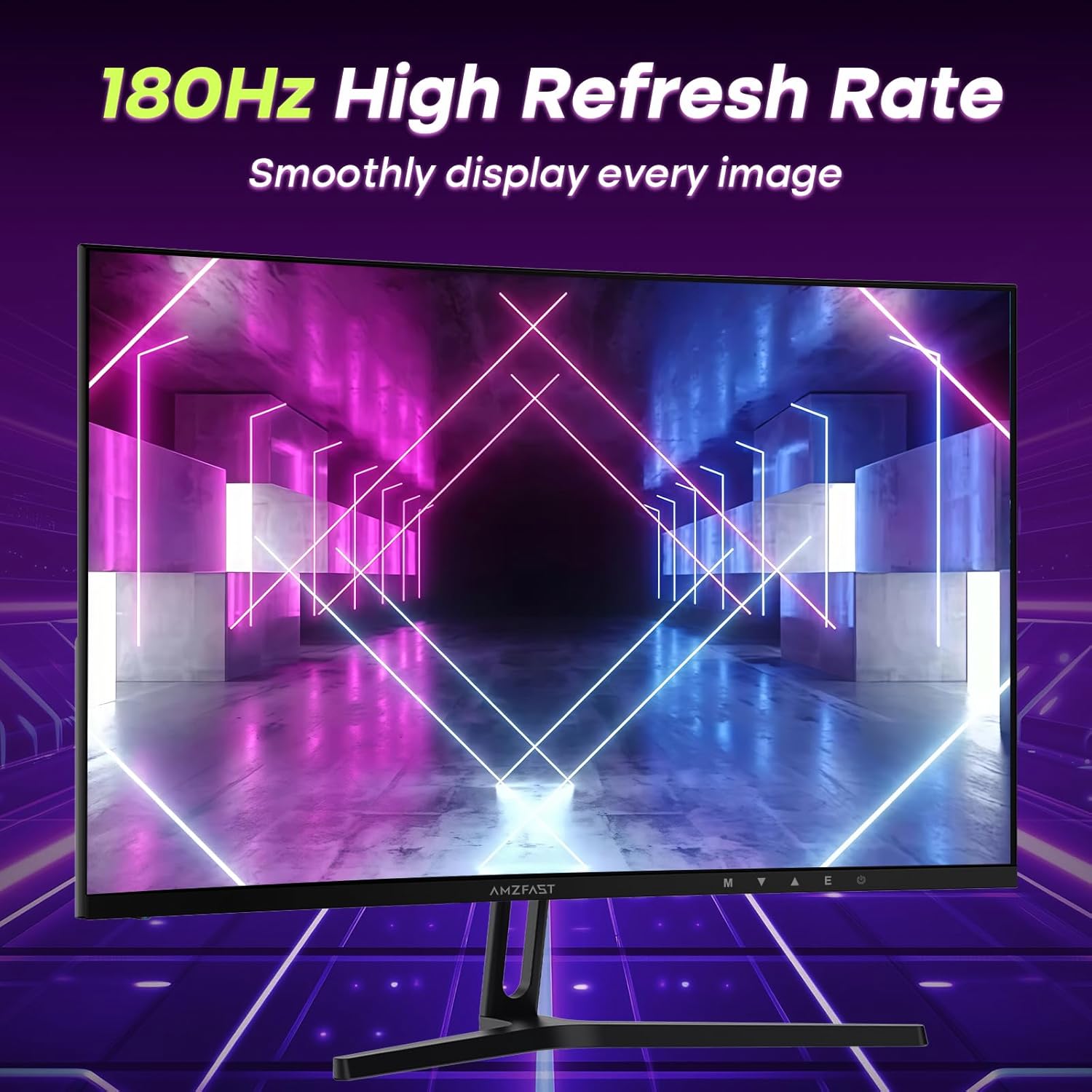 Amzfast 32 Inch Curved Gaming Monitor 180Hz, QHD 2560x1440, 1ms MPRT, DCI-P3 93%, sRGB 120%, Fast VA 1500R, Adaptive Sync, VESA 100x100mm, HDMI 2.0×2 & DP 1.4×2, AMZG32C1Q - QUORE