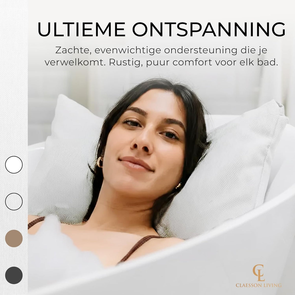 Badkussen Wit – Nekkussen Bad – Hoofdsteun Bad – Spa Kussen – Badkussen Voor In Bad – Ergonomische Ondersteuning – Snel Drogend Materiaal