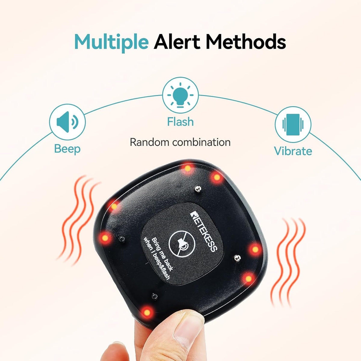 Draadloos Oproepsysteem – Pager – Semafoonsysteem – Communicatiesysteem – Oproepsysteem Restaurant – 500 Meter Bereik – 40 Pagers Met Afneembaar Toetsenbord – Mute-knop - QUORE