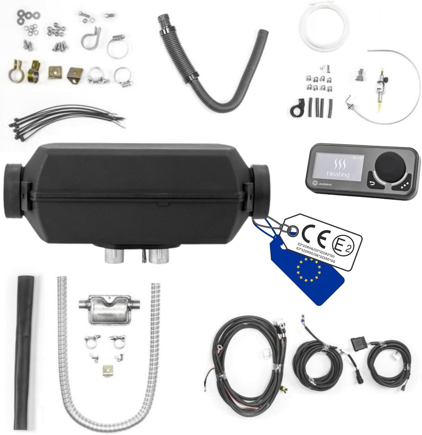 Diesel Luchtverwarmer – Staande Verwarming – Luchtverwarming – Luchtverwarmer – Dieselverwarming – Compact 2 kW Vermogen – Stil Met LED Bedieningspaneel