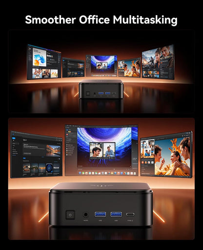NiPoGi E3B AMD Ryzen 7 7730U, 16 GB DDR4, 512 GB SSD, mini-desktopcomputer, AMD Radeon Graphics, 4K @60Hz Triple Display DP+HDMI + Type-C/WiFi 6/BT5.2 Micro Gaming PC