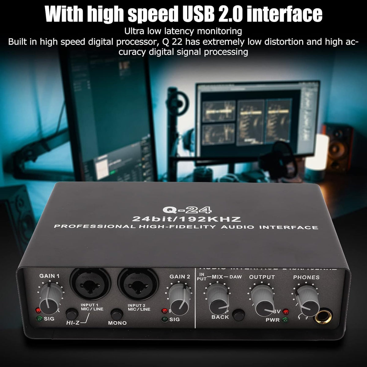 Geluidskaart, Externe USB-karaoke-opname Mobiele Audiomixer, Draagbare Computeropname Externe USB-geluidskaart voor Livestreaming, Pc, Opnemen en Gamen
