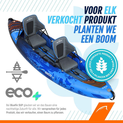 Bluefin Scout en Ranger Opblaasbare Kajak | Opblaasbare Kano Alternatief | Verkrijgbaar in twee Maten - Scout 1-Persoons Kajak en Ranger 2-Persoons Kajak