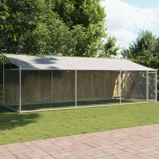 Buitenren voor Kleine Dieren – Kippenren – Konijnenhok – Dierenkooi – Buitenhok – Gegalvaniseerd Staal – Waterafstotend Dak en Afsluitbare Deur 6x2x2m