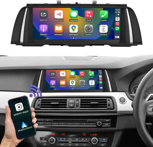 Road Top 10.25 Inch Car Radio Touch Screen Wireless CarPlay Android Car for BMW 5 Series F10/F11 2010-2011 Year with CIC System, Car Stereo Multimedia Radio Receiver - QUORE