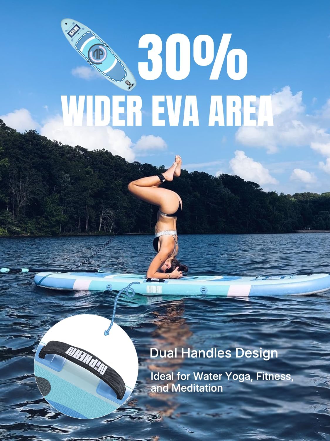 Niphean Opblaasbare paddleboard met (beginnervriendelijke) stabilTrac-vin en duurzame SUP-accessoires, 3 m, om op te staan, voor volwassenen en jongeren, veelzijdig voor yoga, cadeau-ideeën