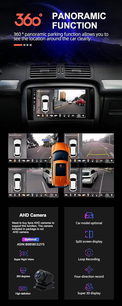 SXAUTO - 6G + 128G - Android 14 IPS autoradio voor Golf 7 (2013-2018) - ingebouwde Carplay/Android Auto/DSP - LED-camera + MIC - DAB stuurbediening Fast Boot 360-CAM WiFi - 2 Din 10.1 inch