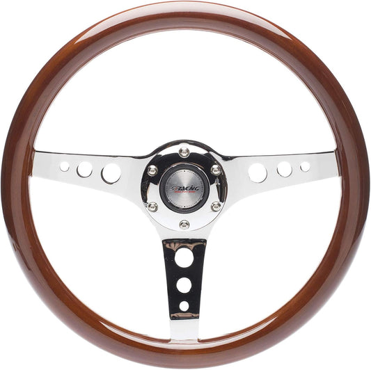 Sportstuur – Houten Stuur – Universeel Stuur – Classic Stuur – Retro Stuur – Diameter 350 mm – Echt Hout