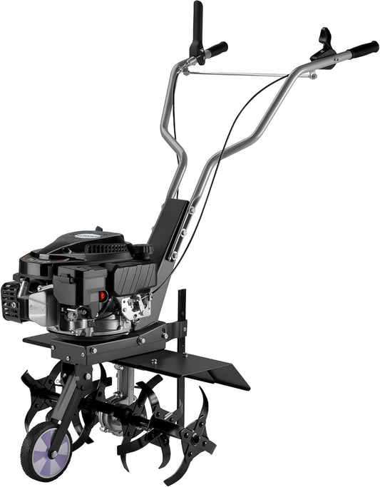 Wiltec tuinfrees benzine werkbreedte van 60 cm, grondfreesmachine motor 144 ccm en 6 messen, cultivator met brandstofaandrijving Euro 5, robuuste grondfrees voor tuinwerk