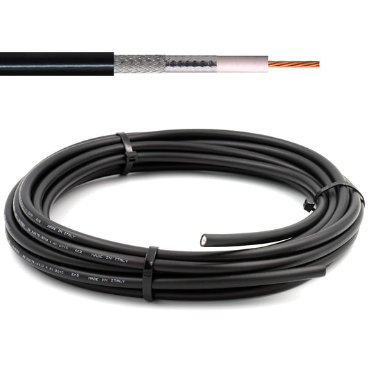 HF400 Flexibel (LMR 400 UF-equivalent) Coaxkabel 30 m — 50 ohm Geheel koperen verlengstuk Coax — N SMA BNC TNC PL259 compatibel — voor WiFi UHF CB Radio Router Antenne 4G 5G 6G — Gemaakt in Italië
