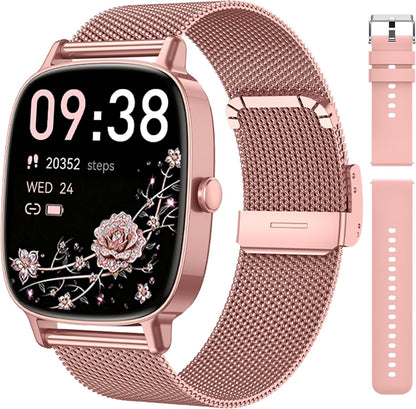 coioc Smartwatch voor dames, HD fitnesstracker, meer dan 120 sportmodi, fitnesshorloge voor iOS en Android, goud