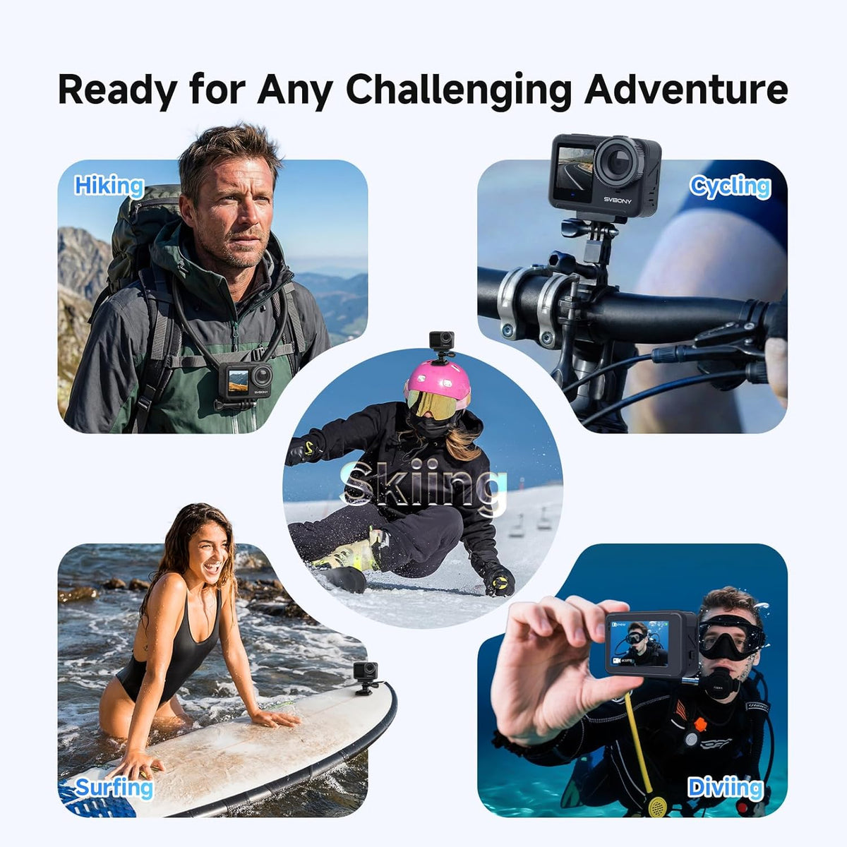 Actioncamera 4K – Actiecamera – Sportcamera – Outdoor Camera – Waterdichte Camera – Dual IPS Schermen – 30M Waterdicht Met Afstandsbediening